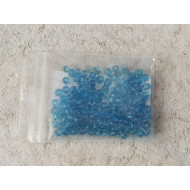Seed Beads, Glass, 4mm, 6/0, transparent blue, 10g bag