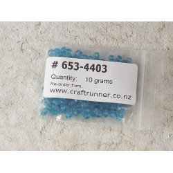 Seed Beads, Glass, 4mm, 6/0, transparent blue, 10g bag