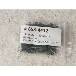 Seed Beads, Glass, 4mm, 6/0, transparent grey-black, 10g bag