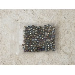 Seed Beads, Glass, 4mm, 6/0, Iris antique bronze plate, 10g bag