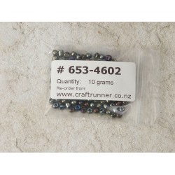 Seed Beads, Glass, 4mm, 6/0, Iris antique bronze plate, 10g bag