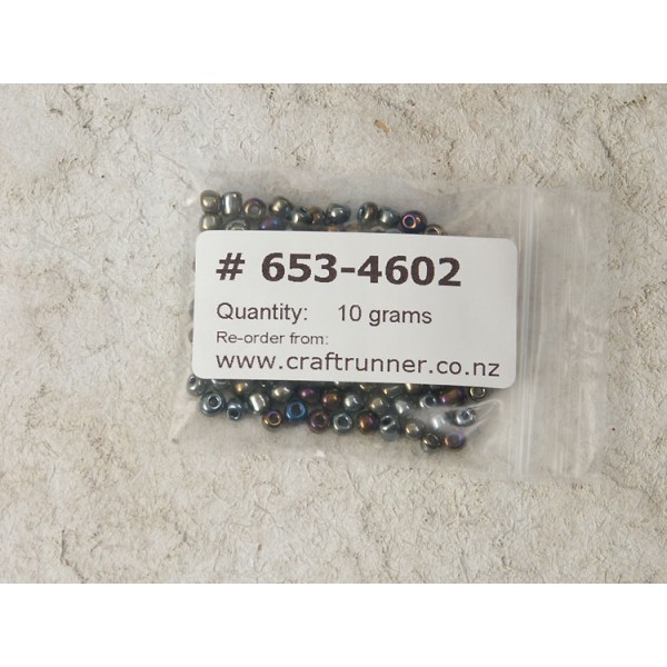 Seed Beads, Glass, 4mm, 6/0, Iris antique bronze plate, 10g bag