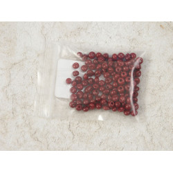 Seed Beads, Glass, 4-5x3mm, opaque fire-brick, 10g bag