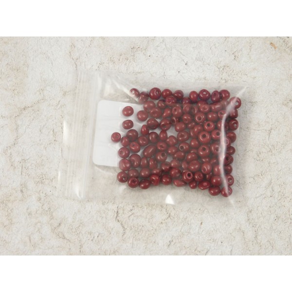 Seed Beads, Glass, 4-5x3mm, opaque fire-brick, 10g bag