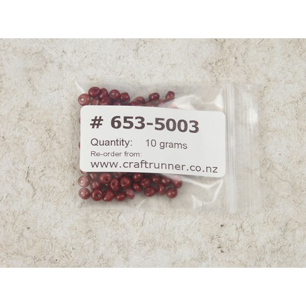 Seed Beads, Glass, 4-5x3mm, opaque fire-brick, 10g bag