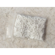 Bugle Beads, Glass, approx 6x2mm, opaque white, 10g bag
