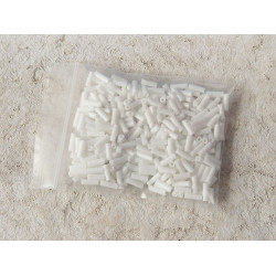 Bugle Beads, Glass, approx 6x2mm, opaque white, 10g bag