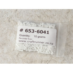 Bugle Beads, Glass, approx 6x2mm, opaque white, 10g bag