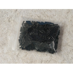 Bugle Beads, Glass, approx 6x2mm, opaque black, 10g bag