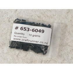 Bugle Beads, Glass, approx 6x2mm, opaque black, 10g bag