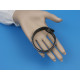 Leather wrap, bracelet, black faux leather and studs, adjustable dome closure