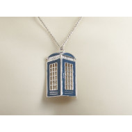 CLEARANCE: Tardis Pendant, large with Blue