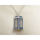 CLEARANCE: Tardis Pendant, large with Blue