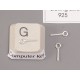 Sterling silver Eyelet Bail Pin, 7.5mm long, 0.6mm dia, 1.0mm hole, each