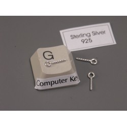 Sterling silver Eyelet Bail Pin, 7.5mm long, 0.6mm dia, 1.0mm hole, each