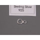 Sterling Silver Double loop rings, 8mm, for clasp end or bail