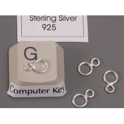Sterling Silver Double loop rings, 8mm, for clasp end or bail