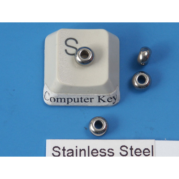 Filler Bead 5x3mm 201 Stainless Steel, seamless, bag of 50