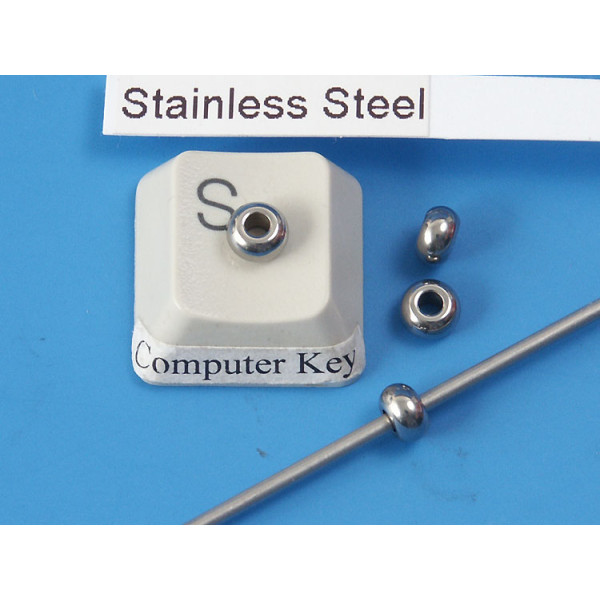 Filler Bead 5x3mm 201 Stainless Steel, seamless, bag of 50