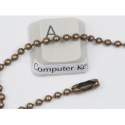 Ball Chain 4inch x 2.4mm Key Ring, Tag, ant bronze, each 