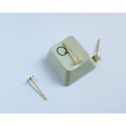 Post, 5mm Flat Pad, 304 Stainless Steel with Gold colour, per pair