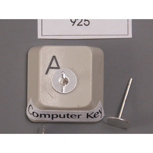 Sterling silver Ear studs, 6mm flat pad with 0.75mm pin, pair