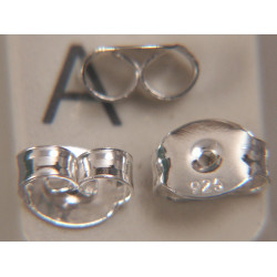 Sterling silver butterfly Earring Nut scroll back, 4.5x5.9mm, per pair