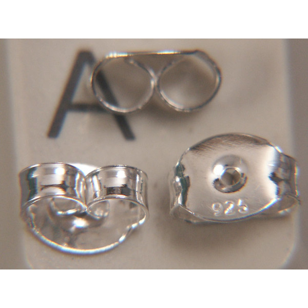 Sterling silver butterfly Earring Nut scroll back, 4.5x5.9mm, per pair