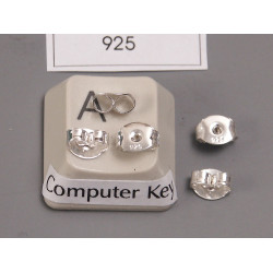 Sterling silver butterfly Earring Nut scroll back, 4.5x5.9mm, per pair