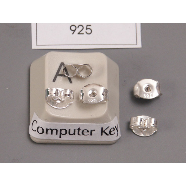 Sterling silver butterfly Earring Nut scroll back, 4.5x5.9mm, per pair