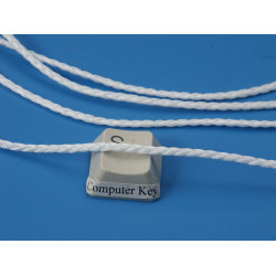 Waxed Plaited 3 strand Polyester Cord, by the metre, FINE 2.0x1.0mm, White Waxed Plaited 3 strand Polyester Cord, by the metre, FINE 2.0x1.0mm, White