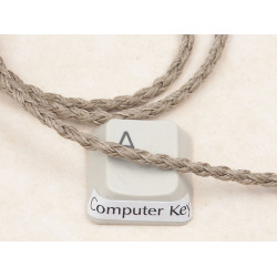 Waxed Plaited 4 strand Polyester Cord, by the metre, Thick 3.0mm, Natural Flax