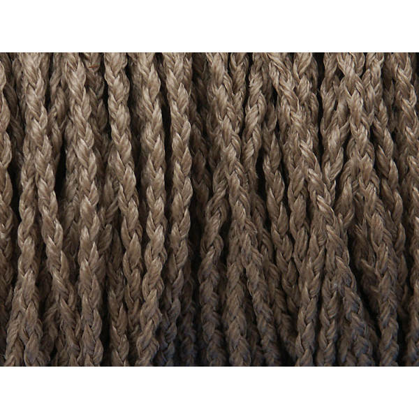 Waxed Plaited 4 strand Polyester Cord, by the metre, Thick 3.0mm, Natural Flax