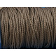 Waxed Plaited 4 strand Polyester Cord, by the metre, Thick 3.0mm, Natural Flax