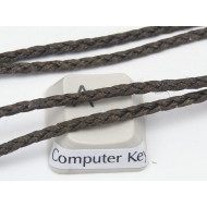 Waxed Plaited 3 strand Polyester Cord, by the metre, MEDIUM 2.5x1.1mm, Dark Kelp