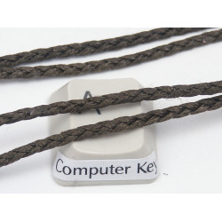 Waxed Plaited 3 strand Polyester Cord, by the metre, MEDIUM 2.5x1.1mm, Dark Kelp