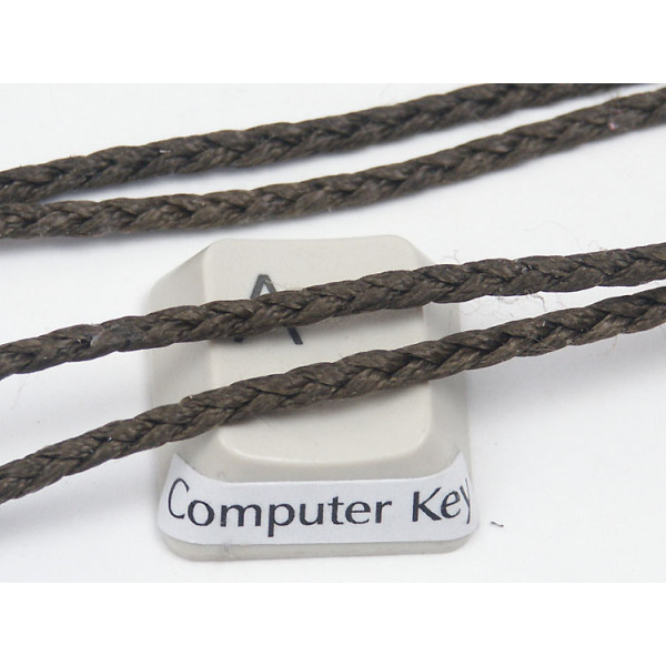 Waxed Plaited 3 strand Polyester Cord, by the metre, MEDIUM 2.5x1.1mm, Dark Kelp