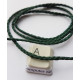 Waxed Plaited 3 strand Polyester Cord, by the metre, MEDIUM 2.5x1.0mm, Greenstone colour