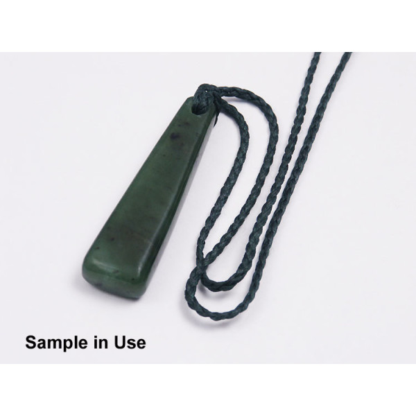 Waxed Plaited 3 strand Polyester Cord, by the metre, MEDIUM 2.5x1.0mm, Greenstone colour