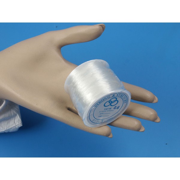 Transparent Elastic Cord, Clear, 0.6mmx100m roll