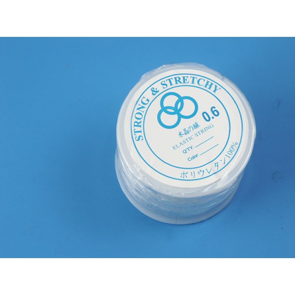 Transparent Elastic Cord, Clear, 0.6mmx100m roll