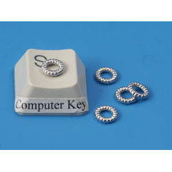 Spacer, connector ring, round, 6mm dia, nickel free platinum colour, per 50