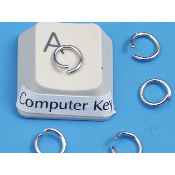 Jump rings, round, 6mm OD, 0.8mm wire, 304 stainless steel, per 100