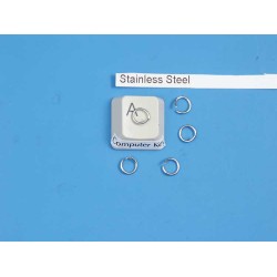 Jump rings, round, 6mm OD, 0.8mm wire, 304 stainless steel, per 100
