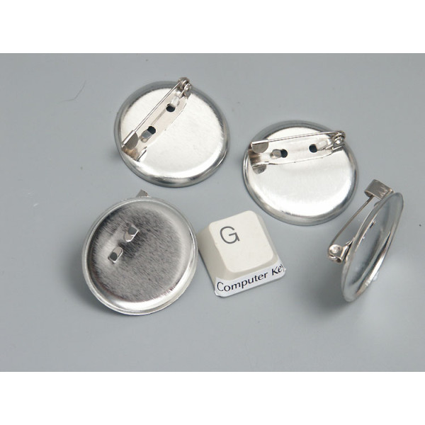 Brooch Setting, platinum colour, curved tray 28mm