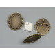 25x18mm oval bezel setting, with Brooch pin and Pendant loop, vintage fancy style, ant. bronze