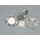 20mm round bezel setting, with Brooch pin, vintage fancy style, ant. silver