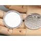 30mm round bezel setting, with Brooch pin, vintage style, ant. silver