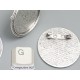 30mm round bezel setting, with Brooch pin, vintage style, ant. silver