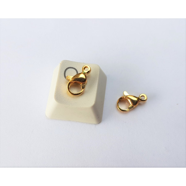 10mm Stainless Steel Lobster Claw Clasps, Gold plate